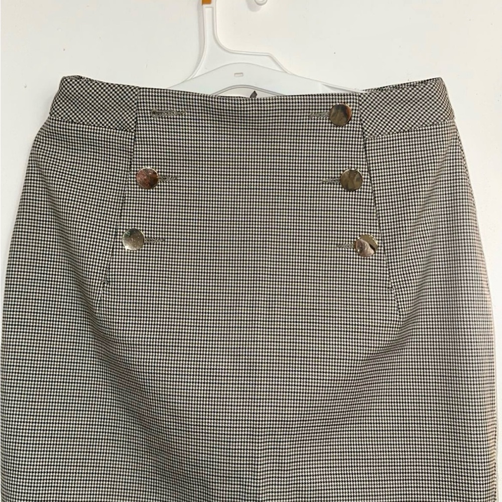 H&M Black and White Houndstooth Pencil Skirt